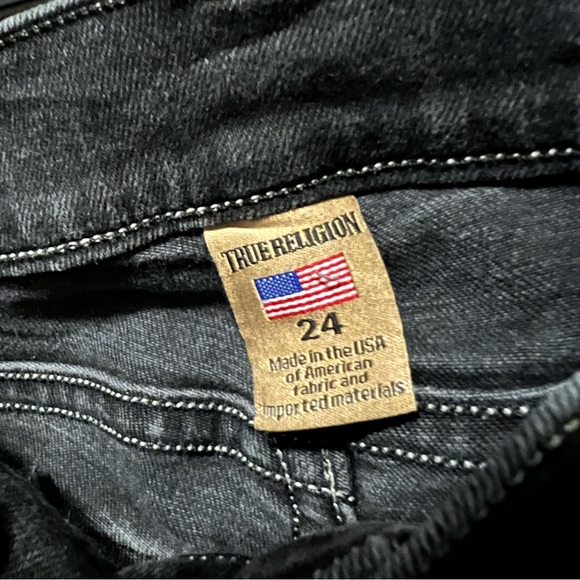 True Religion Casey with Flap in Tarmac Black colour size 24 skinny jeans dark - Picture 8 of 14